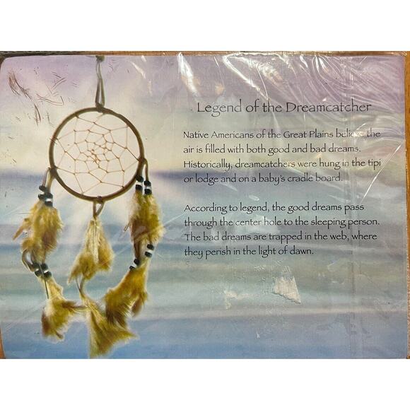 Legend of the Dream Catcher Wind Chime Beaded Feathers New 4” Diameter - Picture 2 of 2